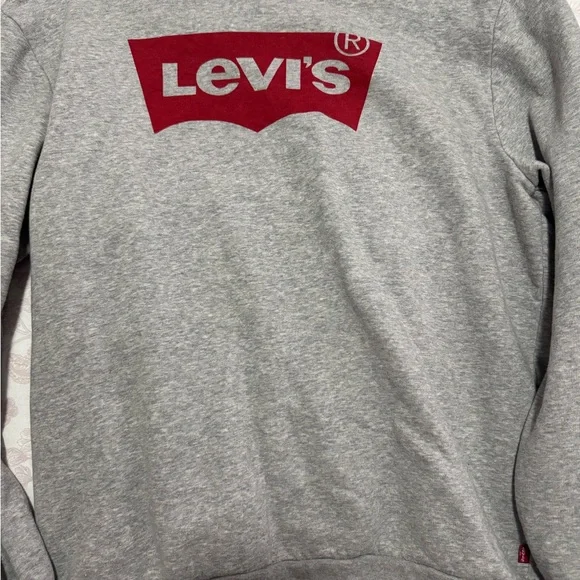 Levi's Heather Gray Sweatshirt with Red Logo - Picture 1 of 1